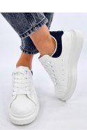 Sneakersy na platformie z cyrkoniami PARKSS WHITE/BLACK - Inello