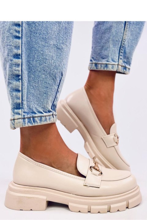 Mokasyny na wysokiej podeszwie KYRESS BEIGE - Inello Mokasyny na wysokiej podeszwie KYRESS BEIGE - Inello