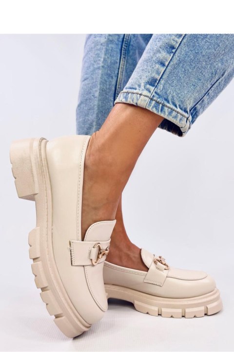 Mokasyny na wysokiej podeszwie KYRESS BEIGE - Inello Mokasyny na wysokiej podeszwie KYRESS BEIGE - Inello