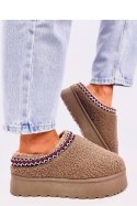 Śniegowce krótkie z barankiem LAMB KHAKI - Inello