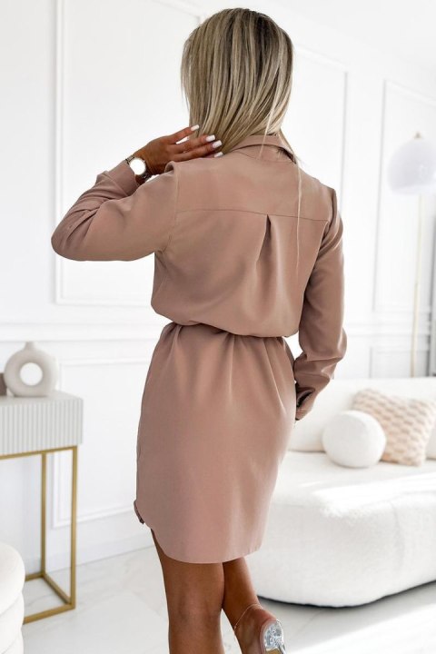 Sukienka Model Camille 284-2 Beige - Numoco Sukienka Model Camille 284-2 Beige - Numoco
