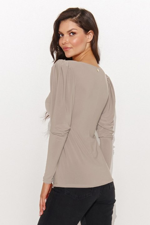 Bluzka Model NU461 Light Beige - Numinou Bluzka Model NU461 Light Beige - Numinou