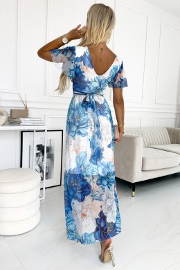 Sukienka Model Cinzia 489-2 Blue Big Flowers - Numoco