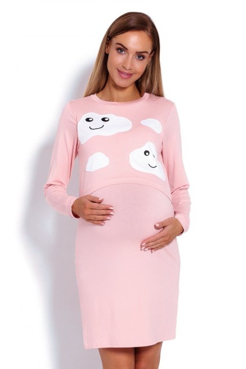 Koszulka nocna Koszula Nocna Ciążowa Model 1682 Powder Pink - PeeKaBoo Koszulka nocna Koszula Nocna Ciążowa Model 1682 Powder Pink - PeeKaBoo