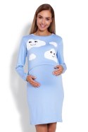 Koszulka nocna Koszula Nocna Ciążowa Model 1682 Sky Blue - PeeKaBoo