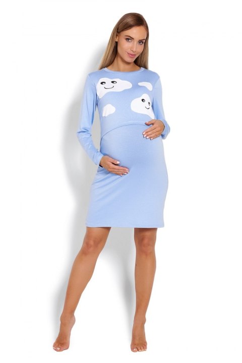 Koszulka nocna Koszula Nocna Ciążowa Model 1682 Sky Blue - PeeKaBoo Koszulka nocna Koszula Nocna Ciążowa Model 1682 Sky Blue - PeeKaBoo