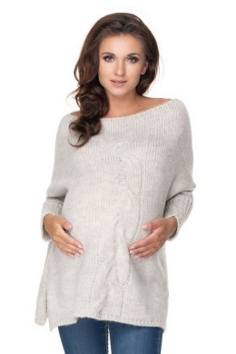 Sweter Ciążowy Model 30075 Light Grey - PeeKaBoo