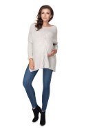 Sweter Ciążowy Model 30075 Light Grey - PeeKaBoo