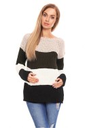 Sweter Ciążowy Model 70019 Khaki - PeeKaBoo