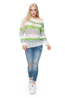 Sweter Damski Model 30060 Cream/Green - PeeKaBoo