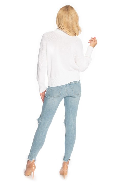 Sweter Damski Model 70035 Denim Cream - PeeKaBoo Sweter Damski Model 70035 Denim Cream - PeeKaBoo