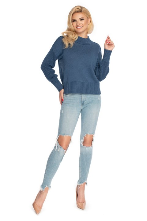 Sweter Damski Model 70035 Denim Jeans - PeeKaBoo Sweter Damski Model 70035 Denim Jeans - PeeKaBoo