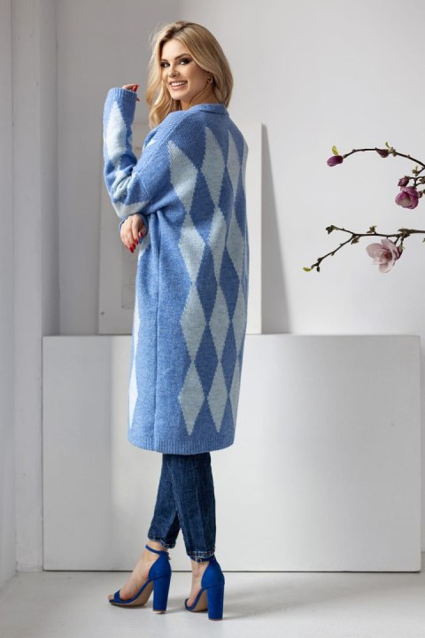 Sweter Kardigan Model 30092 Blue - PeeKaBoo Sweter Kardigan Model 30092 Blue - PeeKaBoo
