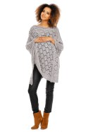 Sweter Poncho model 30012C Light Gray - PeeKaBoo