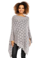 Sweter Poncho model 30012C Light Gray - PeeKaBoo