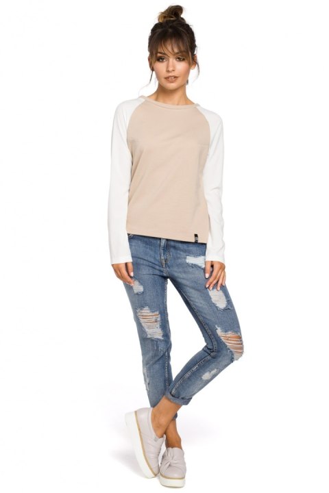 Bluzka Model B047 Beige - BeWear Bluzka Model B047 Beige - BeWear