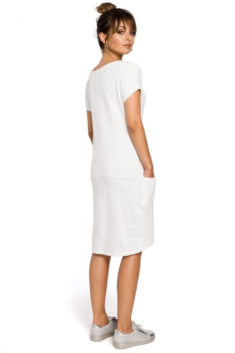Sukienka Model B050 Ecru - BeWear Sukienka Model B050 Ecru - BeWear