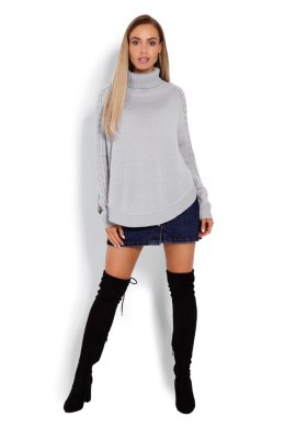 Sweter Ponczo Model 70009 Grey - PeeKaBoo