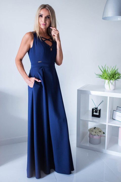 Sukienka Model Lucy 2 Navy - Jersa Sukienka Model Lucy 2 Navy - Jersa