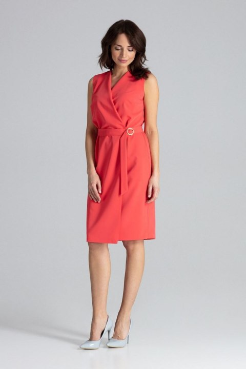 Sukienka Model L037 Coral - Lenitif Sukienka Model L037 Coral - Lenitif