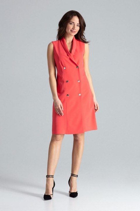 Sukienka Model L044 Coral - Lenitif Sukienka Model L044 Coral - Lenitif