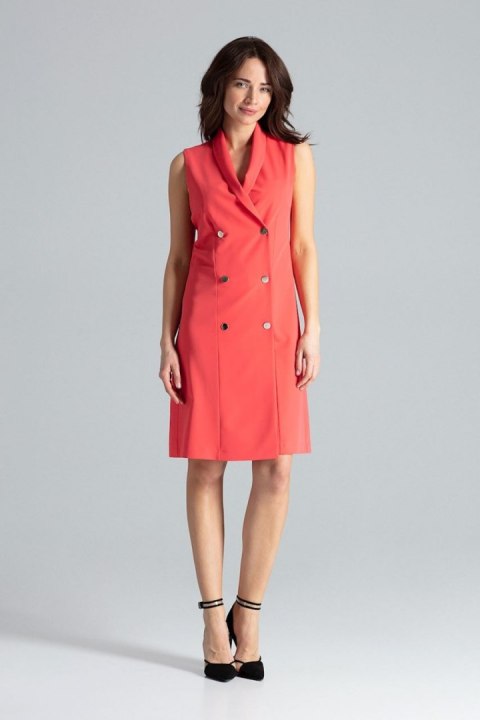 Sukienka Model L044 Coral - Lenitif Sukienka Model L044 Coral - Lenitif