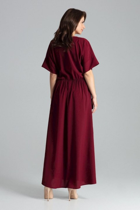 Sukienka Model L055 Bordo - Lenitif Sukienka Model L055 Bordo - Lenitif