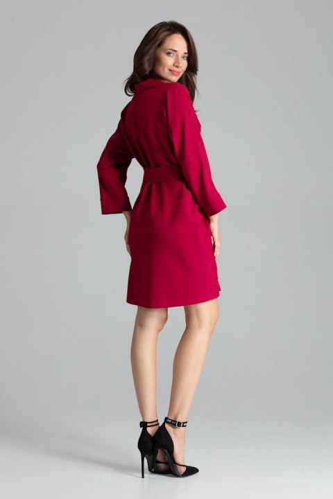 Sukienka Model L058 Bordo - Lenitif Sukienka Model L058 Bordo - Lenitif