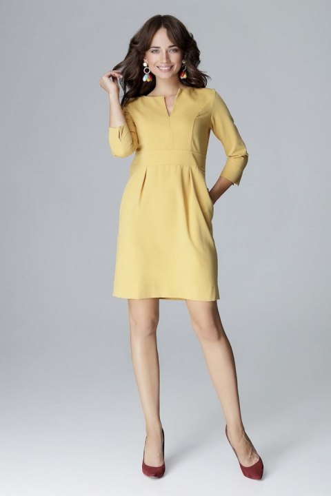 Sukienka Model L004 Yellow - Lenitif Sukienka Model L004 Yellow - Lenitif