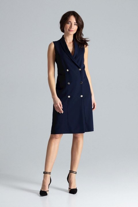 Sukienka Model L044 Navy - Lenitif Sukienka Model L044 Navy - Lenitif