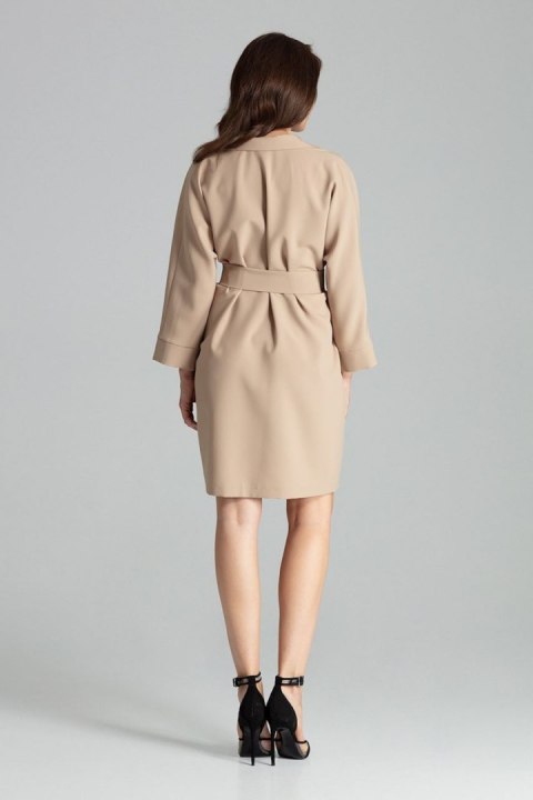 Sukienka Model L058 Beige - Lenitif Sukienka Model L058 Beige - Lenitif