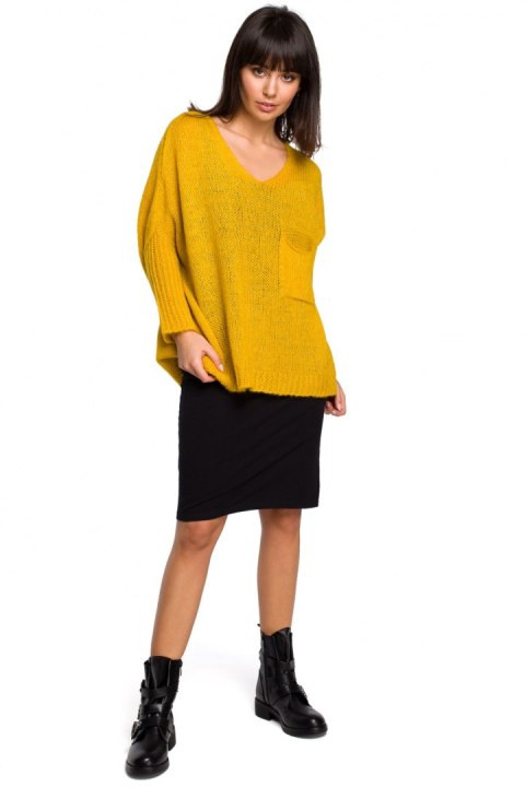 Sweter Damski Model BK018 Honey - BE Knit Sweter Damski Model BK018 Honey - BE Knit