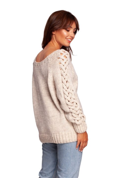 Sweter Damski Model BK090 Beige - BE Knit Sweter Damski Model BK090 Beige - BE Knit