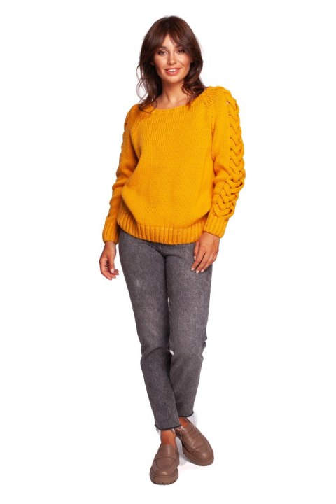Sweter Damski Model BK090 Honey - BE Knit Sweter Damski Model BK090 Honey - BE Knit