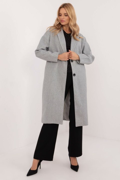 Płaszcz Damski Model TW-PL-BI-7298-2.14 Grey - Och Bella Płaszcz Damski Model TW-PL-BI-7298-2.14 Grey - Och Bella