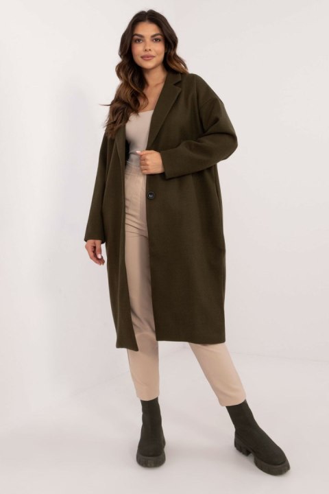 Płaszcz Damski Model TW-PL-BI-7298-2.14 Khaki - Och Bella Płaszcz Damski Model TW-PL-BI-7298-2.14 Khaki - Och Bella