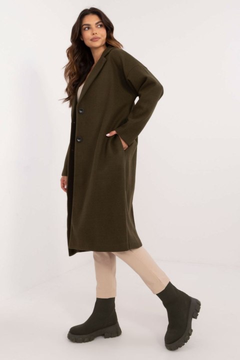 Płaszcz Damski Model TW-PL-BI-7298-2.14 Khaki - Och Bella Płaszcz Damski Model TW-PL-BI-7298-2.14 Khaki - Och Bella
