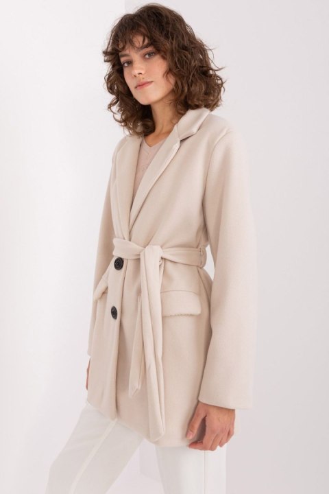 Płaszcz Damski Model TW-PL-BI-2022320.01X Light Beige - Och Bella Płaszcz Damski Model TW-PL-BI-2022320.01X Light Beige - Och Bella
