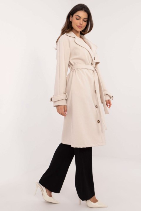 Płaszcz Damski Model TW-PL-BI-2209.71P Light Beige - Och Bella Płaszcz Damski Model TW-PL-BI-2209.71P Light Beige - Och Bella