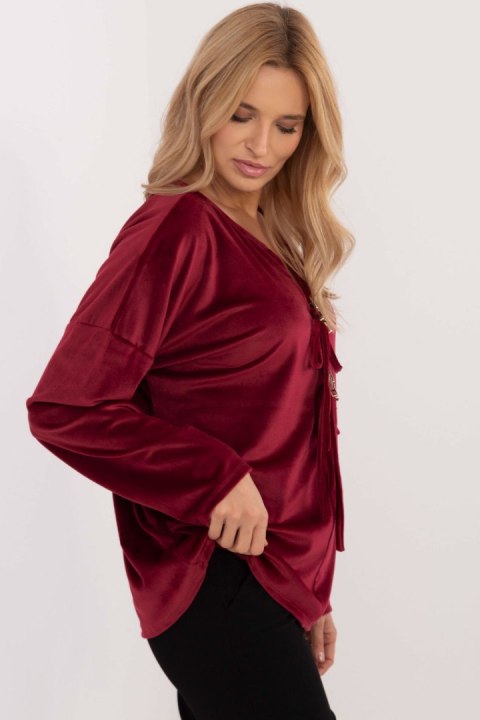 Bluzka Model DHJ-BZ-19916.03P Bordo - Italy Moda Bluzka Model DHJ-BZ-19916.03P Bordo - Italy Moda