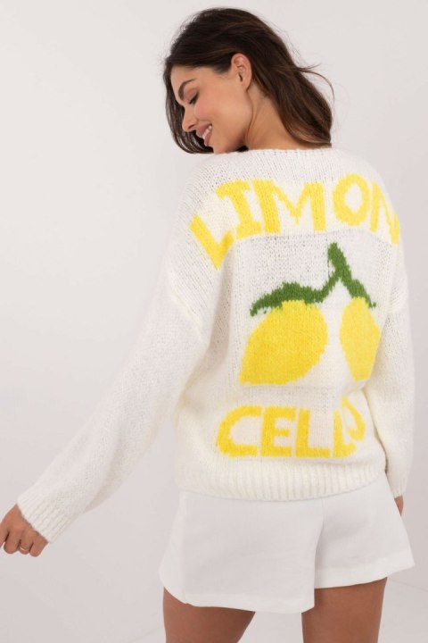 Sweter Damski Model MI-SW-2108.92 Ecru - Italy Moda Sweter Damski Model MI-SW-2108.92 Ecru - Italy Moda