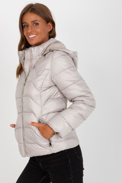 Kurtka Damska Model NM-KR-L22-9855.87P Light Grey - NM Kurtka Damska Model NM-KR-L22-9855.87P Light Grey - NM