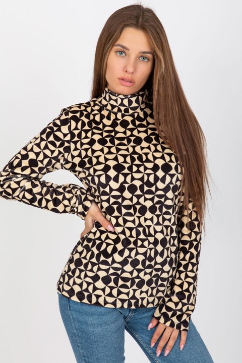 Bluzka Model RP-BZ-8187-2.06 Black/Beige - Rue Paris Bluzka Model RP-BZ-8187-2.06 Black/Beige - Rue Paris