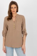 Bluzka Model WN-KS-VE51.11X Dark Beige - Rue Paris