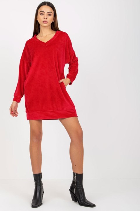 Sukienka Model RP-TU-8189.19 Red - Rue Paris Sukienka Model RP-TU-8189.19 Red - Rue Paris