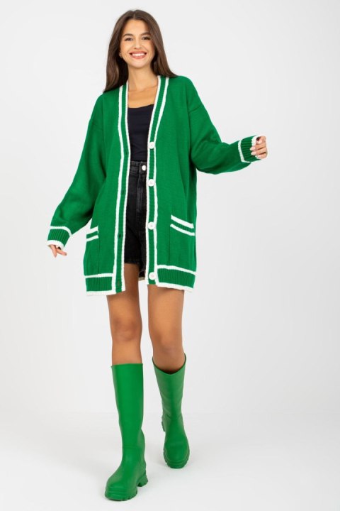 Sweter Kardigan Model LC-SW-0333.06X Green - Rue Paris Sweter Kardigan Model LC-SW-0333.06X Green - Rue Paris