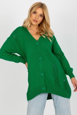 Sweter Kardigan Model LC-SW-8042.12X Green - Rue Paris