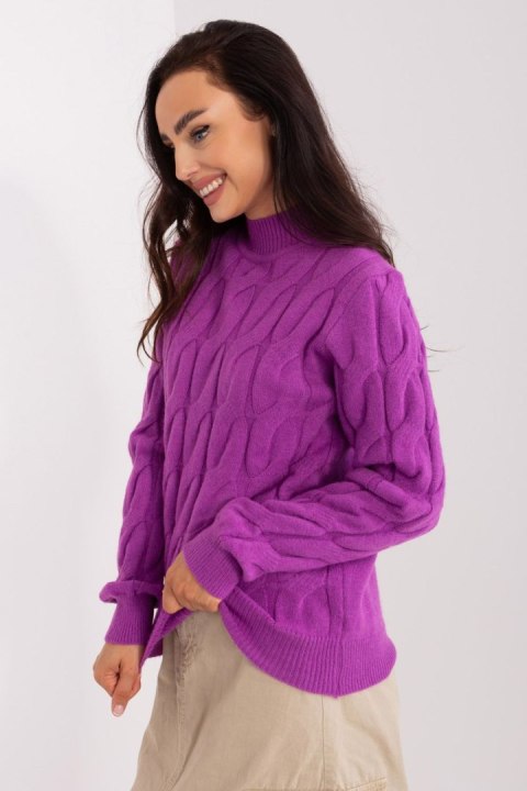 Sweter Damski Model AT-SW-2235.00P Violet - AT Sweter Damski Model AT-SW-2235.00P Violet - AT
