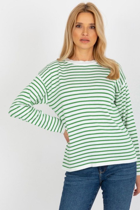 Sweter Damski Model LC-SW-6006.22 White/Green - Rue Paris