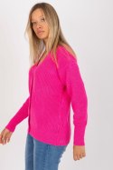 Sweter Kardigan Model LC-SW-0321.06X Fluo Pink - Rue Paris